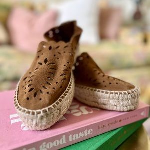 Zara Brown Suede Cut Out Espadrille